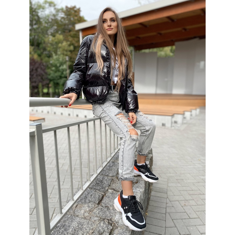 SHELOVET Udobne, moderne tenisice crna narančasta srebro 1