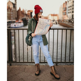 SHELOVET Čizme od antilopa na platformi smeđa 1