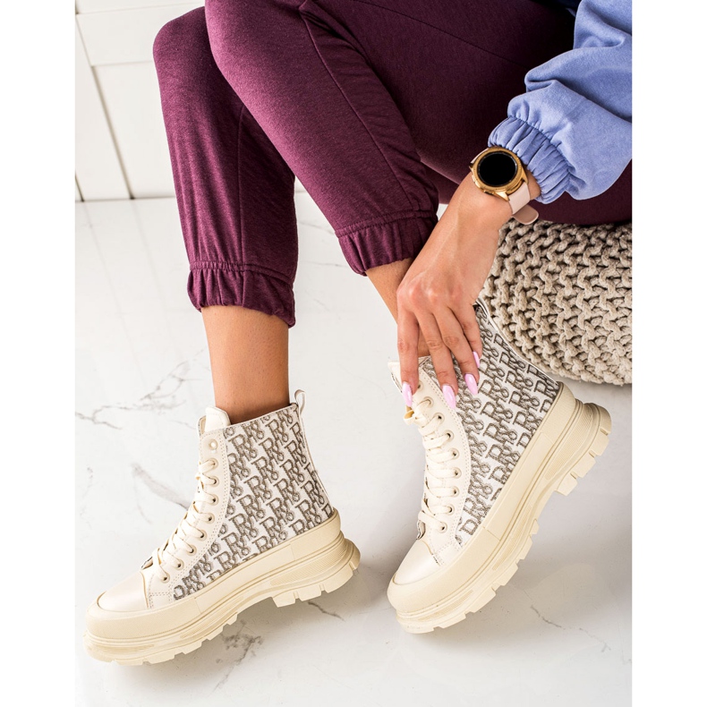 TRENDI Modne tenisice visoke bež boje 1