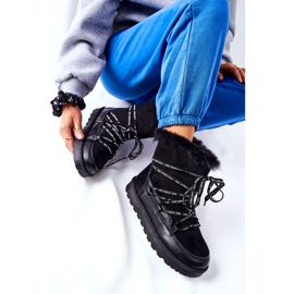 POTOCKI Čizme za snijeg izolirane krznom na platformi crne Salemi crna 2