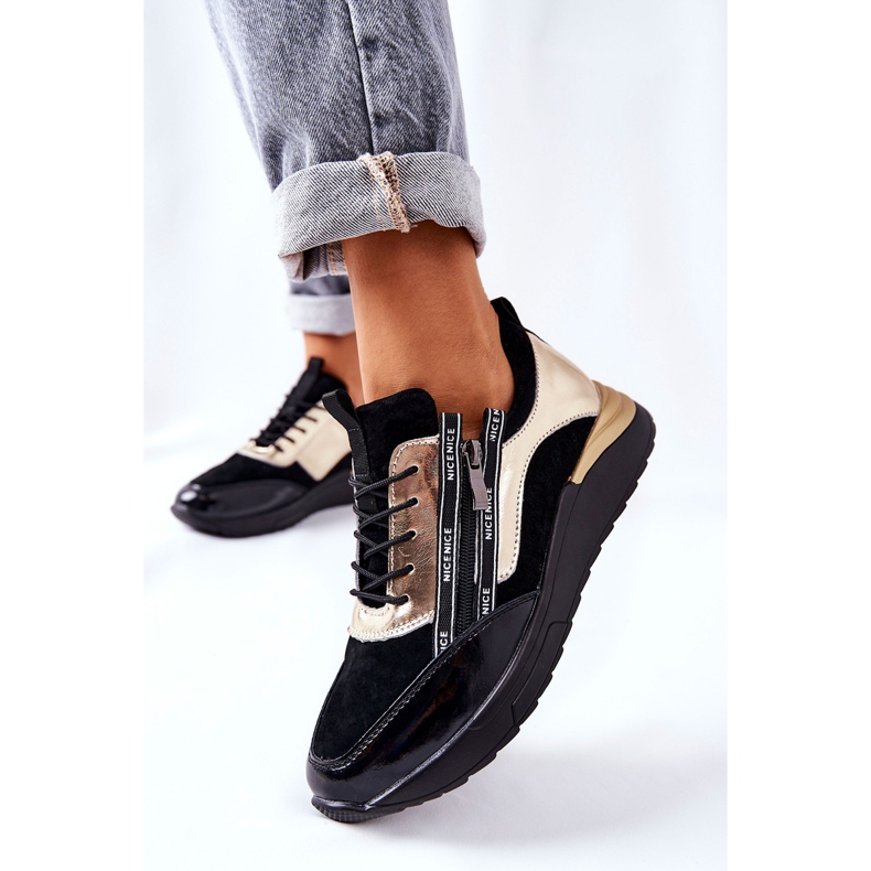 POTOCKI Kožne sportske cipele Tenisice Crno zlato Minor crna 2