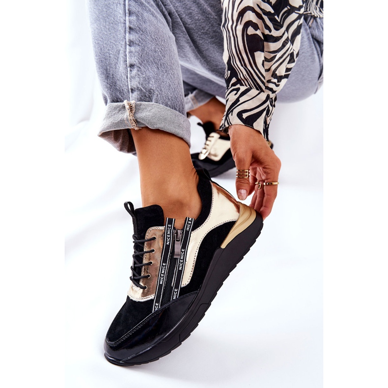 POTOCKI Kožne sportske cipele Tenisice Crno zlato Minor crna 1