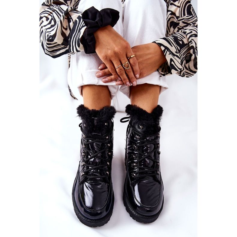 POTOCKI Čizme za snijeg s visokim krznom izolirane Black Sneezy crna 2