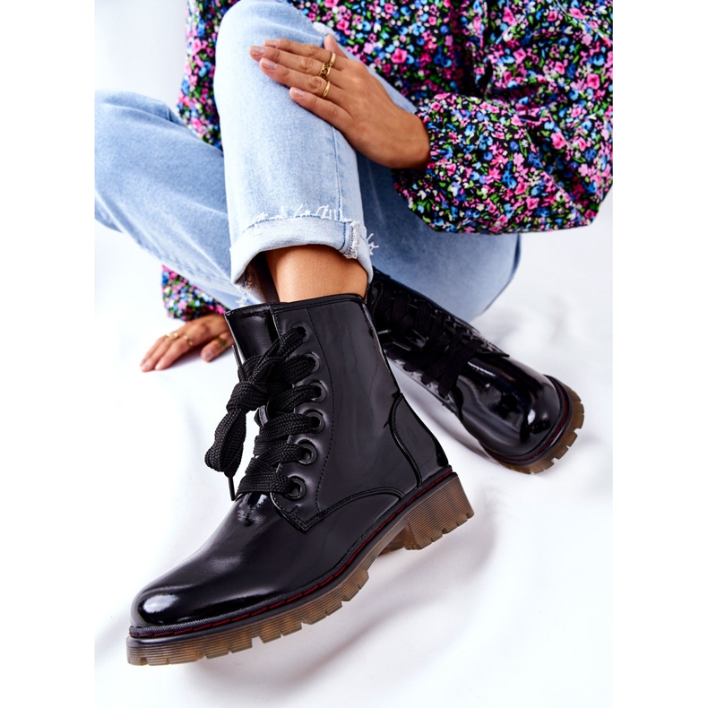 PE1 Lakirani topli radnici Black Lomess crna 2