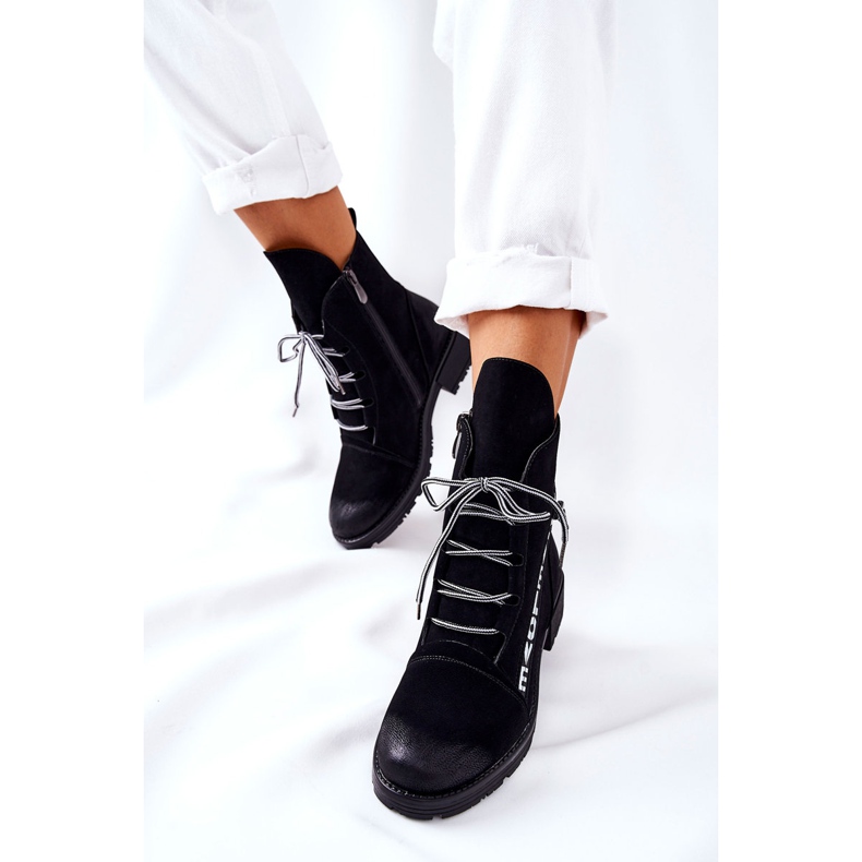 POTOCKI Kožne čizme s ukrasnim zatvaračem Lomessa u crnoj boji crna 1