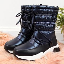 Vodootporne čizme za snijeg Jr EVE324A tamnoplave bijela mornarsko plava 1