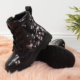 Crne čizme za djevojčice izolirane Jr EVE326 bijela crna 2