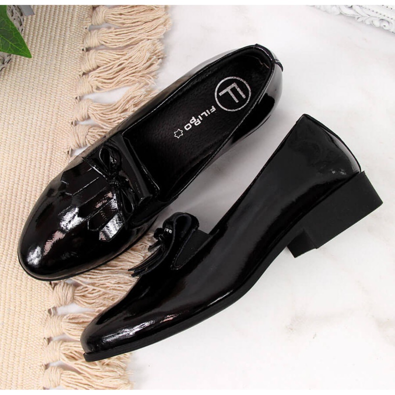 Lakirane cipele Filippo W PAW290 crne bež bijela crna 1