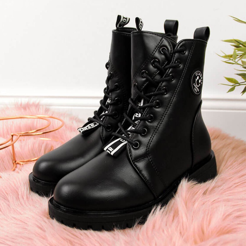 Čizme izolirane asimetrične Jr EVE322A crne bijela crna 1