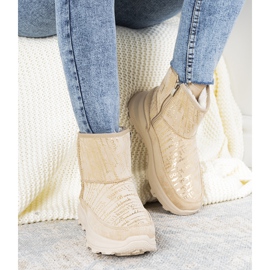 Ženske čizme za snijeg u obliku polumjeseca bež 1