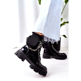 Ženski izolirani radnice s bubrezima i lancem crne boje crno 4