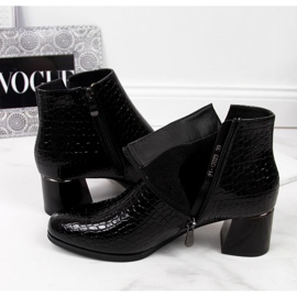 Čizme s visokim potpeticama sa zmijskom kožom Potocki W WOL30A crne crno 1