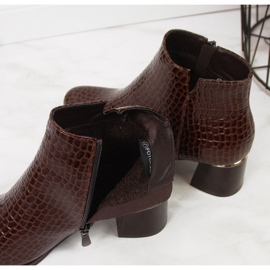 Čizme s visokim potpeticama sa zmijskom kožom Potocki W WOL30B smeđe smeđa 1