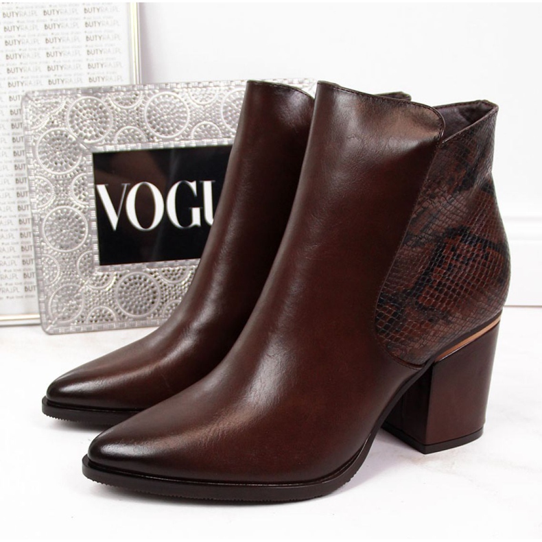 Čizme izolirane zmijske kože Potocki W WOL31B smeđe smeđa 1