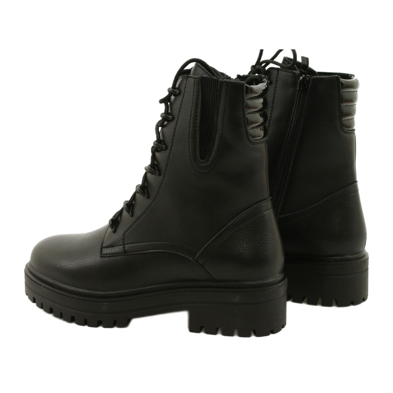 Čizme Kožne Sergio Leone TR756 Čipkane Crne crno 2