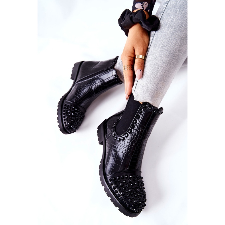 Crne čizme Monah Jodhpur sa mlaznicama crno 2