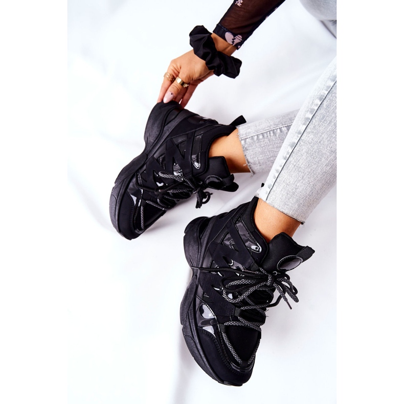 Sportske crne cipele na klin iz hesana crno 1