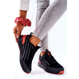 Kožne sportske cipele Big Star II274460 Crne crno crvena 2