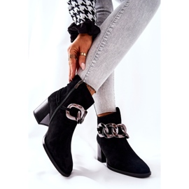 Kožne čizme s lancem Laura Messi Crna 2345 crno 2