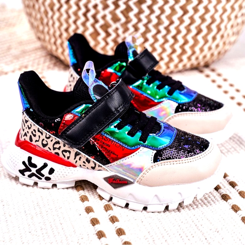 FRROCK Sportske dječje cipele s čičak crnom Be Happy bež crvena plava 4