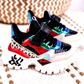 FRROCK Sportske dječje cipele s čičak crnom Be Happy bež crvena plava 1