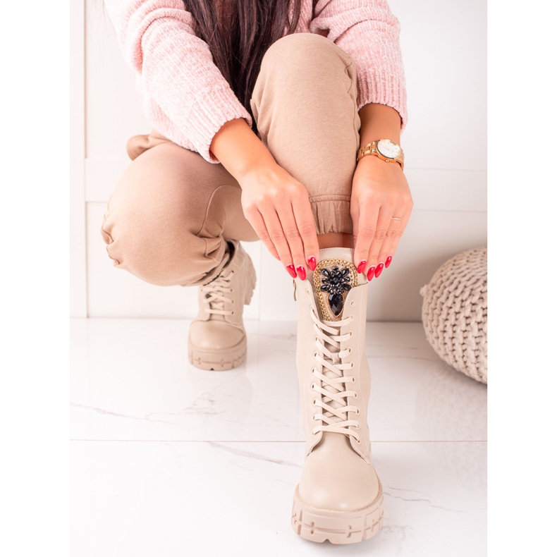 Seastar Visoki radnici s kristalima bež 2