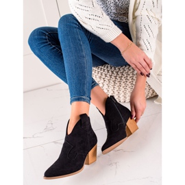 Lucky Shoes Crne kaubojske čizme od antilopa crna 2