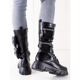 TRENDI Modni radnici s džepovima crna 1