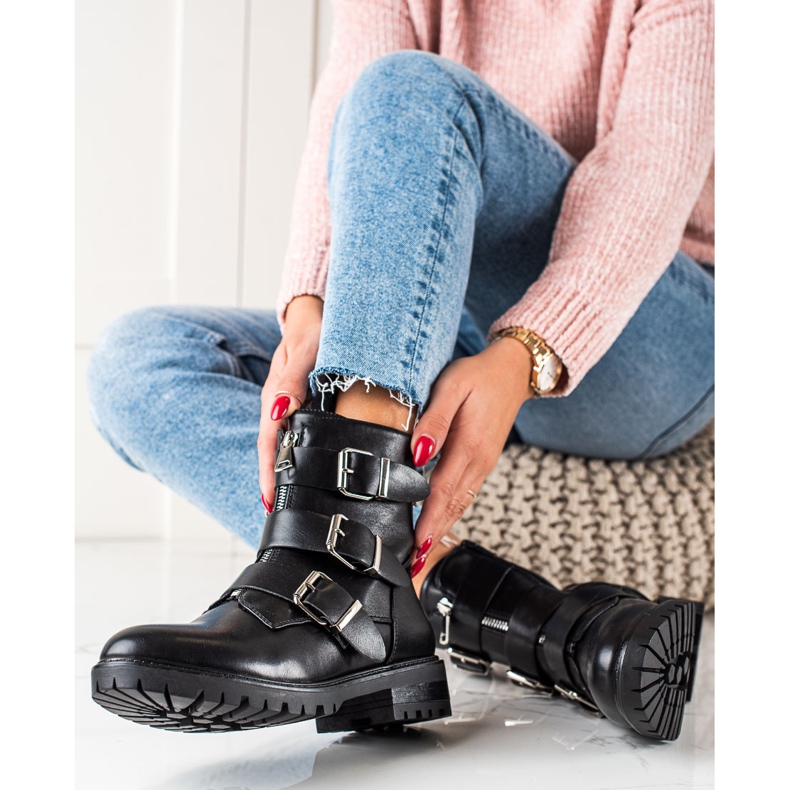 Sixth Sense Crni radnici s kopčama crna 2