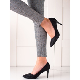 TRENDI Svjetlucave crne štikle crno 2