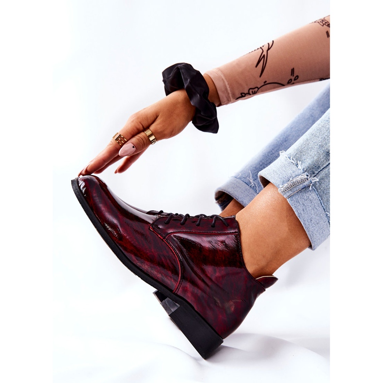 PA2 Kožne visoke cipele, bordo-crni Maniz crno 2