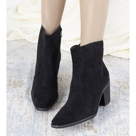 Crne kaubojske čizme s umetcima od zmijske kože Babette crna 1