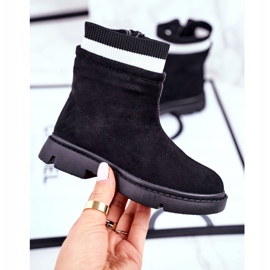 Apawwa Dječje crne tople čarape Pinko crno 1