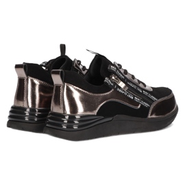 Filippo DP3149/21 BK GN kožne sportske tenisice, tamni nikal crno 4