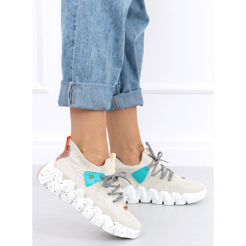 Bež sportske cipele s visokim potplatom NB387 Bež 2