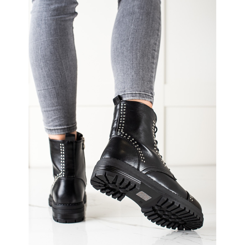 Super Me Trapere za čizme izrađene od eko kože crno 1