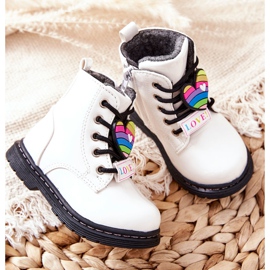 PE1 Lakirane čizme zagrijane vunom bijelim anlonom bijela 1