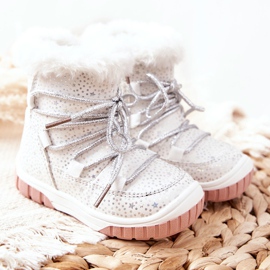 PE1 Tople čizme za snijeg s krznenim bijelim zvjezdicama bijela 6