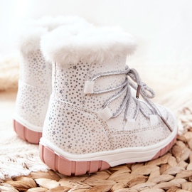 PE1 Tople čizme za snijeg s krznenim bijelim zvjezdicama bijela 2