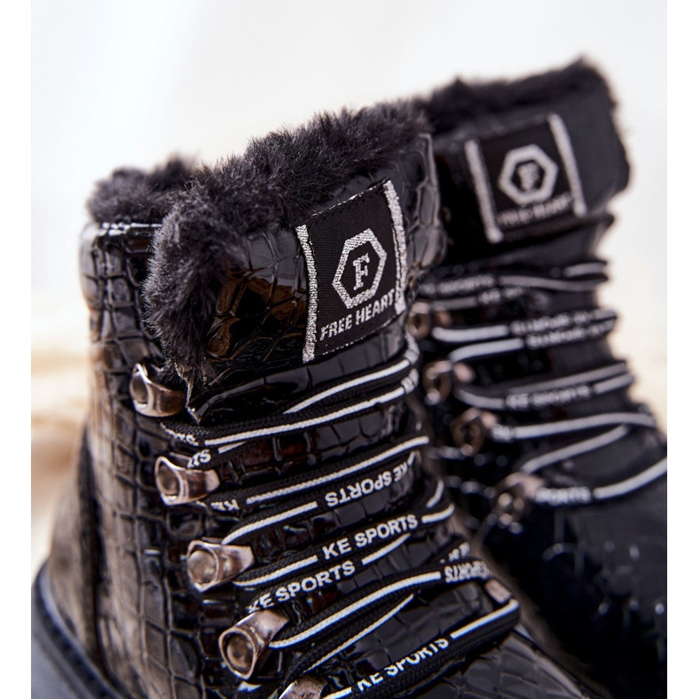 Dječje čizme Doreen izolirane krznom crna crna 1