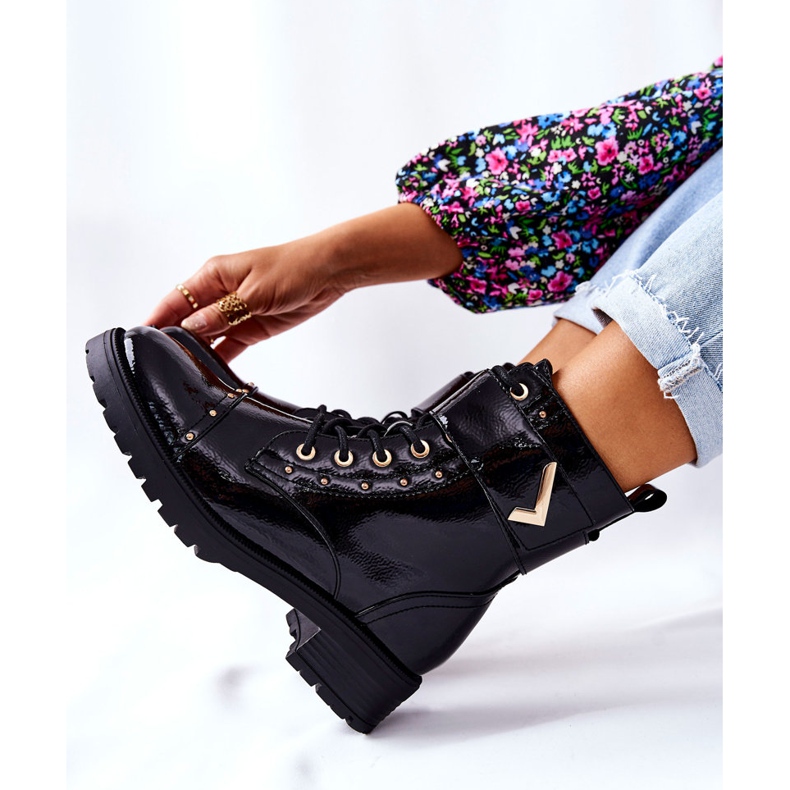 PG1 Tople lakirane čizme Colira Black crno 2