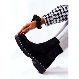 Crne venie antilop čizme s biserima crna 2