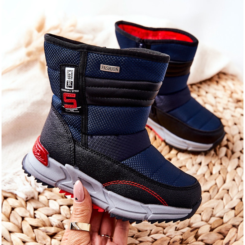 PJ2 Dječje tople visoke čizme za snijeg Navy Blue Leoth mornarsko plava 1