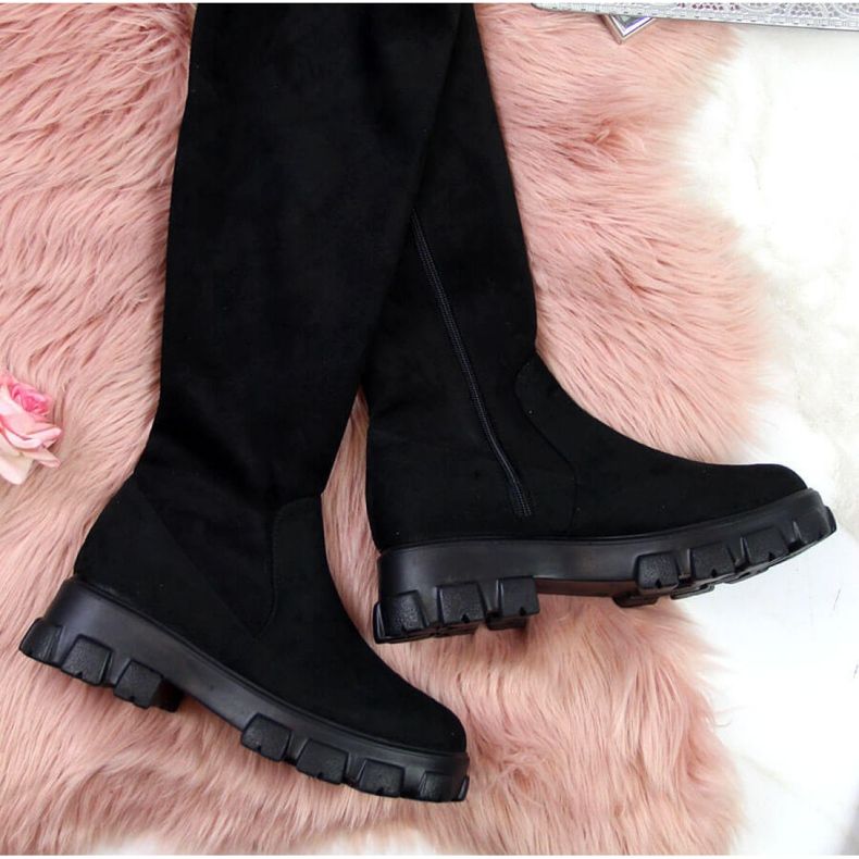 Crne čizme na platformi Navy Dot W WOL12 crno 2