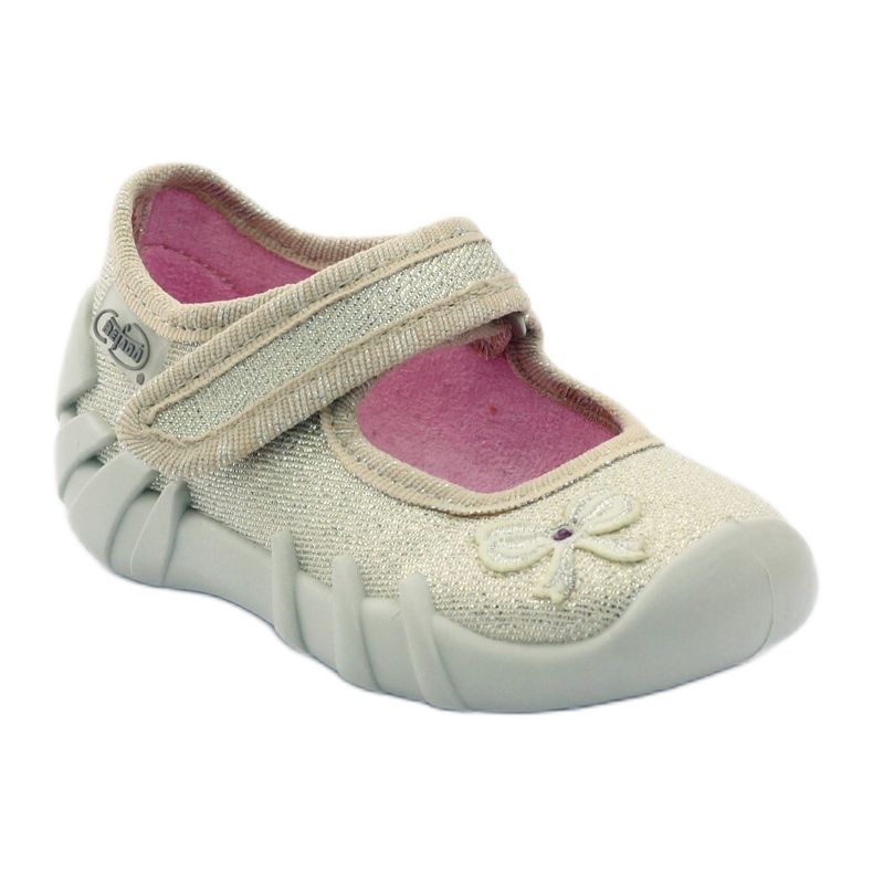 Papuče za djevojčice Golden Befado mašnica zlatni 1