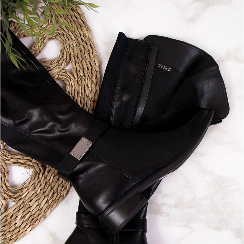 Crne čizme izolirane elastičnim Filippo W PAW283 crno 2