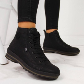 Rieker W Z2400 crne udobne planinarske čizme crna 1