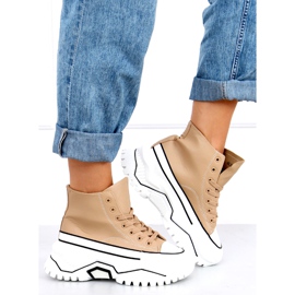 Tenisice s visokim potplatom Corbel Khaki bež kaki 1