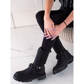 TRENDI Crni radnici s ukrasnim pojasom crna 1