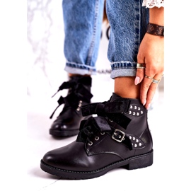 SEA Ženske tople čizme sa kopčama i vrpcom crne Special crna 1